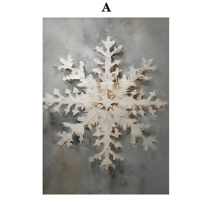 Kerst schilderij Santa Claus sneeuwvlokken poster voor feestelijke muurdecoratie