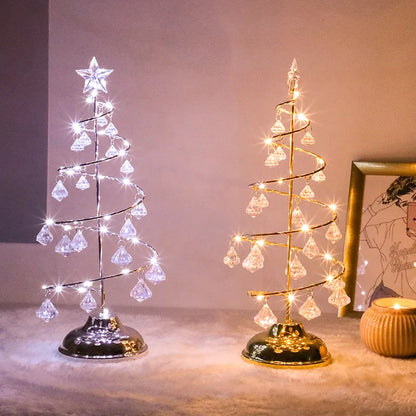 Kerst LED Kristallen Tafel Lamp - Moderne Sfeerverlichting voor Woonkamer & Slaapkamer