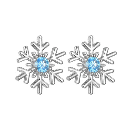 Kerst oorbellen sneeuwvlok met kristal – elegante feestelijke sieraden voor dames