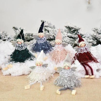 Kerst pop elf engel decoratie voor feestelijke huisversiering