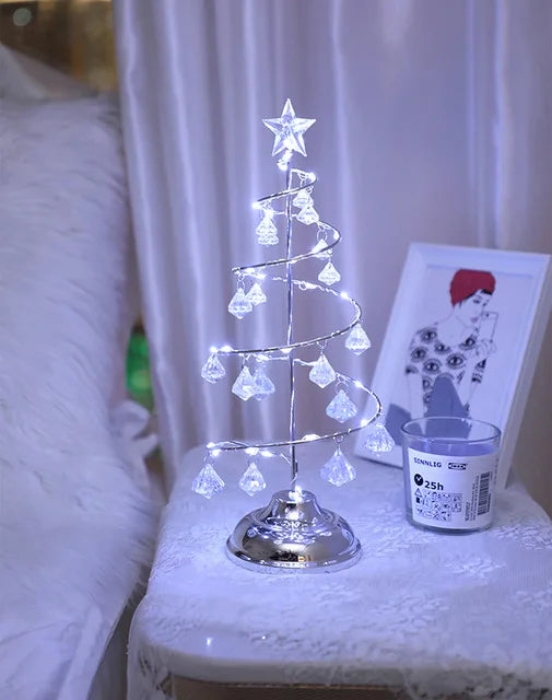 Kerst LED Kristallen Tafel Lamp - Moderne Sfeerverlichting voor Woonkamer & Slaapkamer
