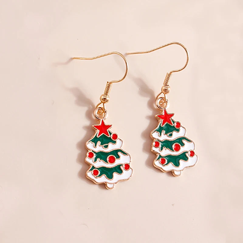 Kerst oorbellen sneeuwvlok rendier kerstboom en kerstman hangers