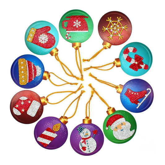 Diamond Painting Kersthanger set kerstboom versiering met speciale steentjes - GS03