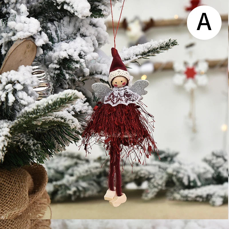 Kerst pop elf engel decoratie voor feestelijke huisversiering