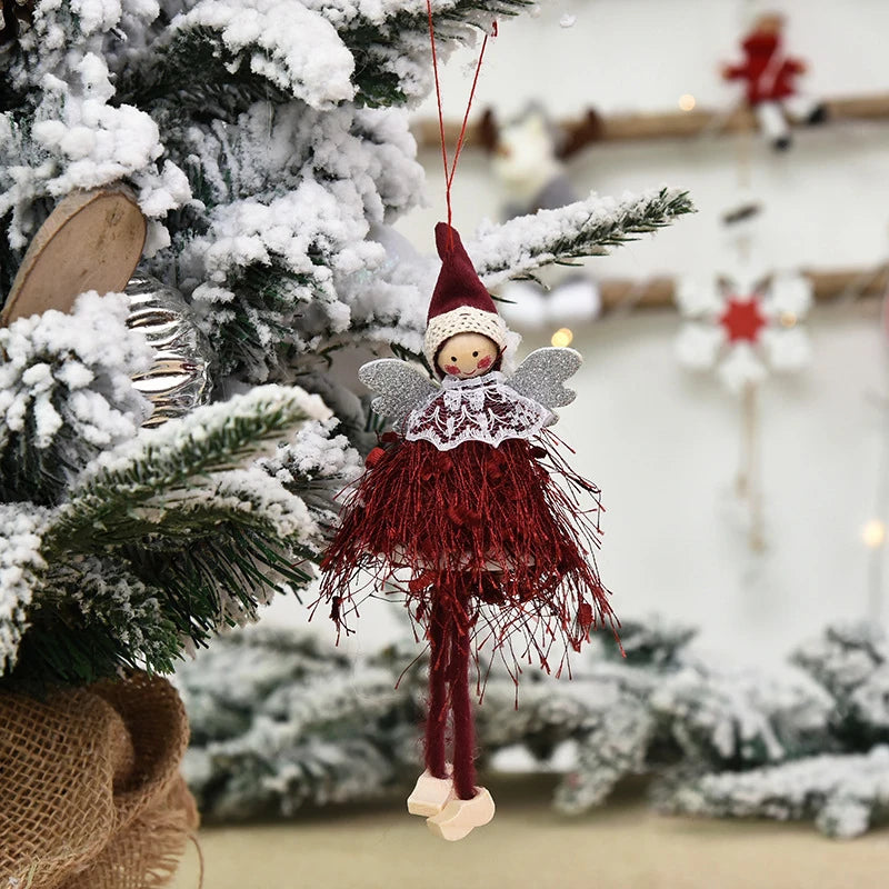 Kerst pop elf engel decoratie voor feestelijke huisversiering