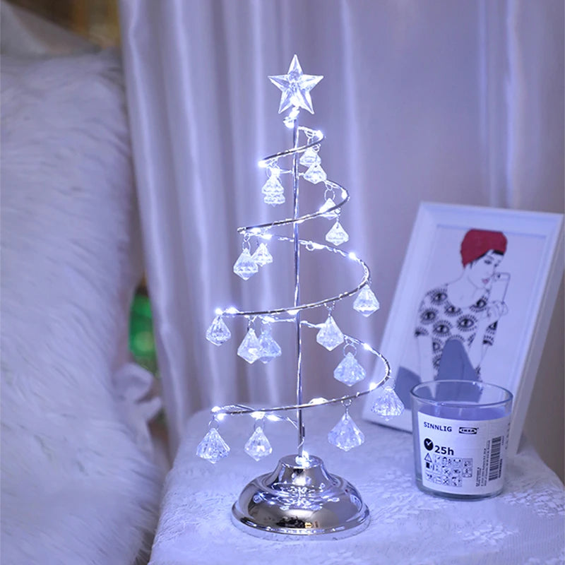 Kerst LED Kristallen Tafel Lamp - Moderne Sfeerverlichting voor Woonkamer & Slaapkamer