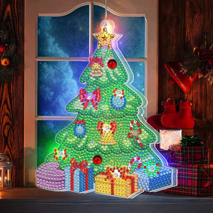Diamond Painting Lamp Kerst LED Licht met Steentjes – Kleurrijke Verlichting voor Huisdecoratie