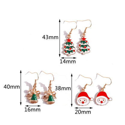 Kerst oorbellen sneeuwvlok rendier kerstboom en kerstman hangers