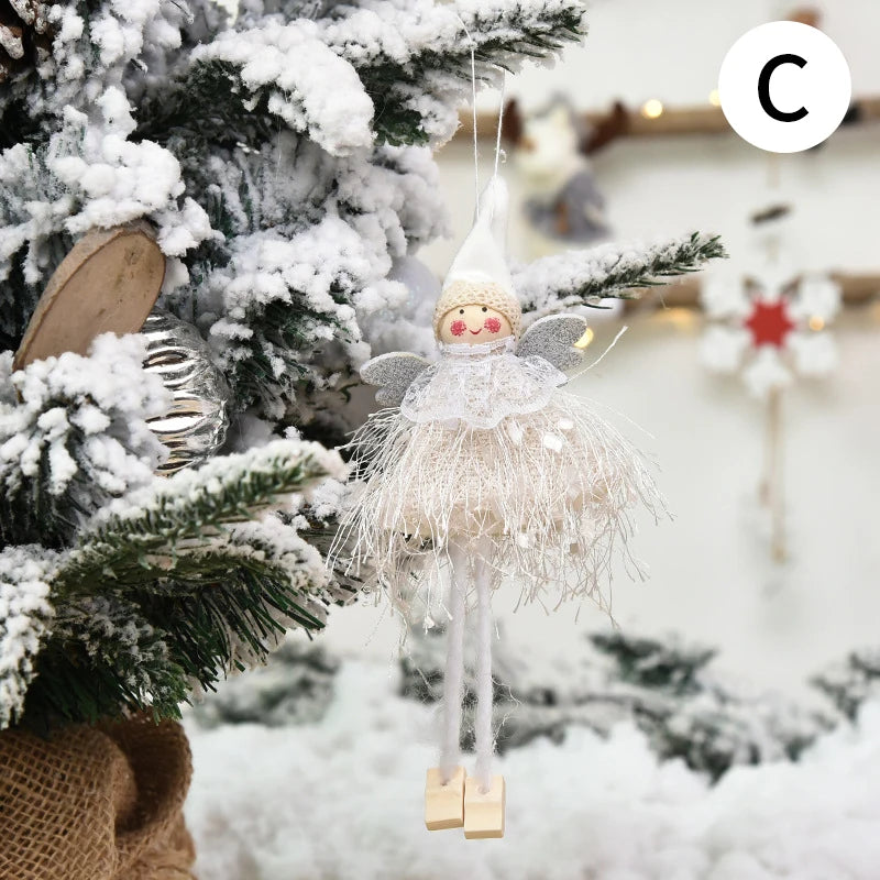 Kerst pop elf engel decoratie voor feestelijke huisversiering