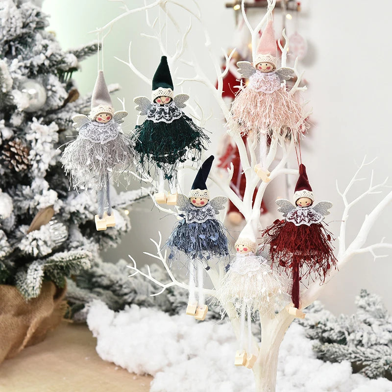 Kerst pop elf engel decoratie voor feestelijke huisversiering