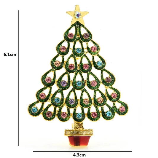 Broche Kerst | Elegante kerstboom broche als feestelijke accessoire