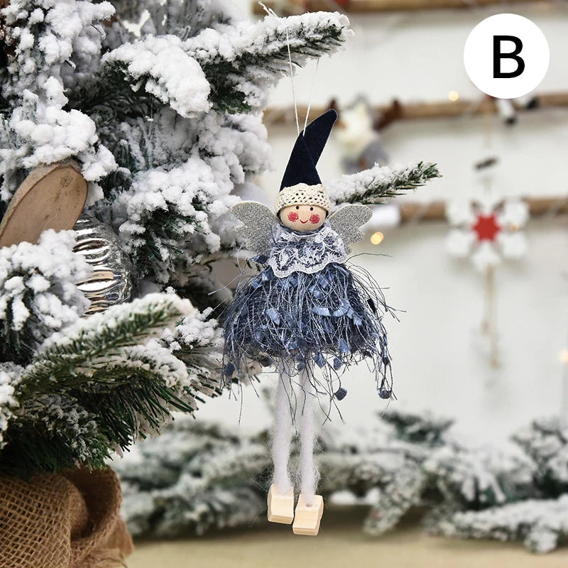 Kerst pop elf engel decoratie voor feestelijke huisversiering