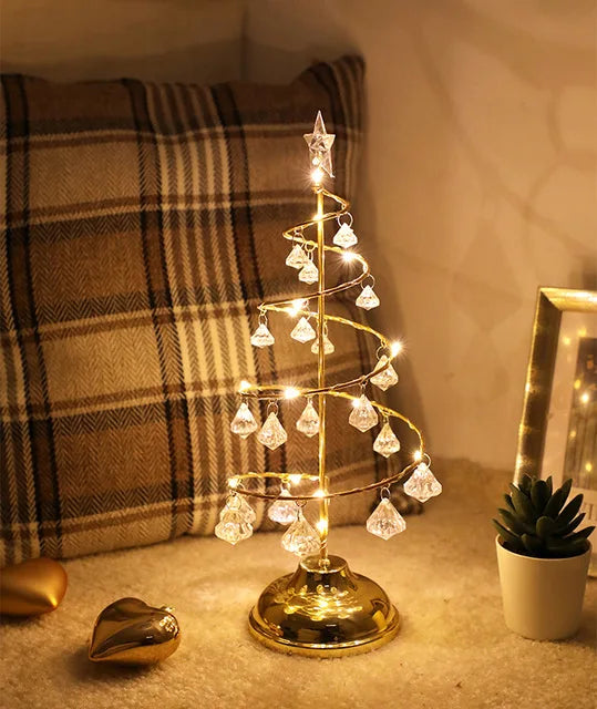 Kerst LED Kristallen Tafel Lamp - Moderne Sfeerverlichting voor Woonkamer & Slaapkamer