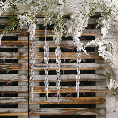 Kerstboom ornament ijskristal hangers set van 10 stuks 13cm - diverse kleuren