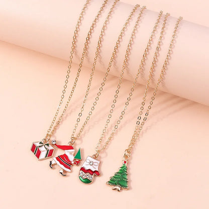 Kerst Ketting met Rendier, Belletjes en Kerstboom Hanger – Feestelijke Sieraden voor Dames