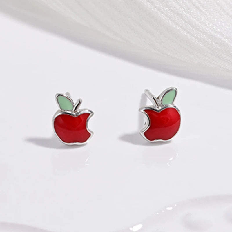 Zilveren Kerst oorbellen kerstboom kers aardbei studs feestelijke accessoires
