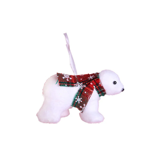 Kersthanger schattige pluche witte beer voor in de kerstboom