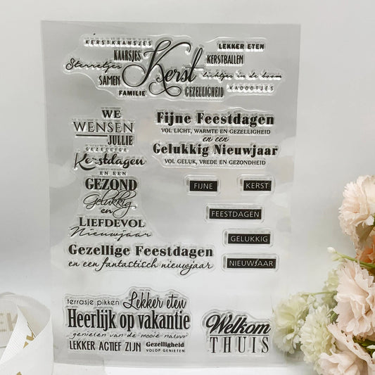 Stempel transparante siliconen rubberen sheet - Nederlandse Woorden & Patronen