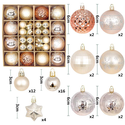 Luxe Kerstballen set met Sneeuwvlokken en Feestelijke Decoratie