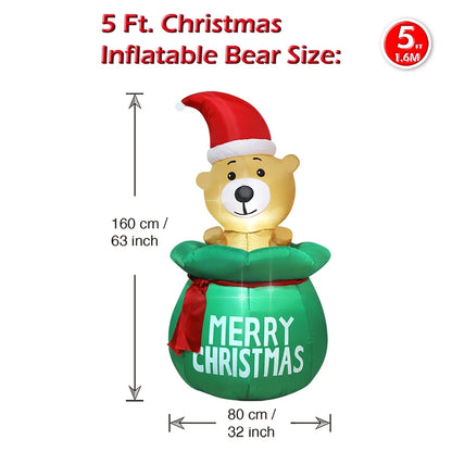 Opblaasbaar Kerst ornament met LED verlichting – Sneeuwman, Peperkoekman en Cadeauzak