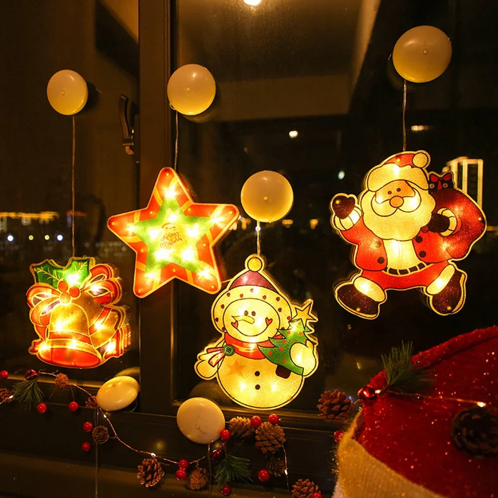 Kerst lamp LED raamdecoratie – sfeervolle hanglamp met zuignap voor binnen