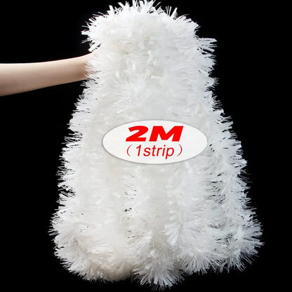 Kerst Guirlande Glanzende Tinsel voor Feestelijke Decoratie - Zwart of Wit