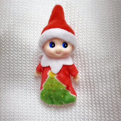 Kerst pop tweeling elf jongen en meisje – feestelijke mini decoratie