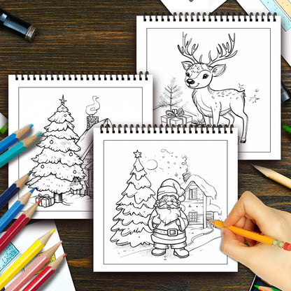 Kleurboek voor volwassenen – Vintage kerstdesigns, 30 vellen
