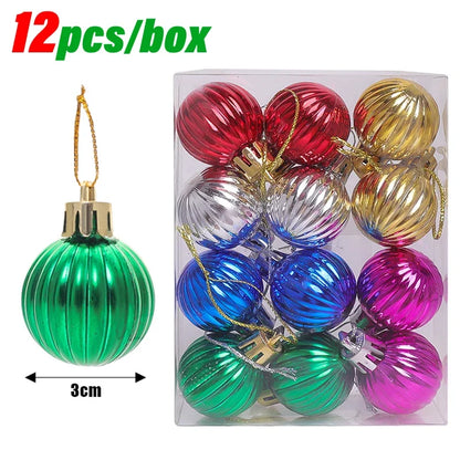 Kerstballen set mini 3CM – kleurrijke kerstdecoratie voor boom en huis