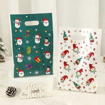 Kerst cadeauverpakking cadeautasjes met sneeuwpop ontwerp in diverse kleuren