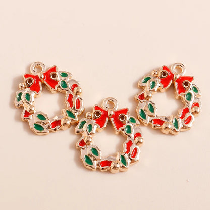 Kerst hangers mix sneeuwpop, Kerstman en meer emaille bedels voor sieraden - 10 stuks