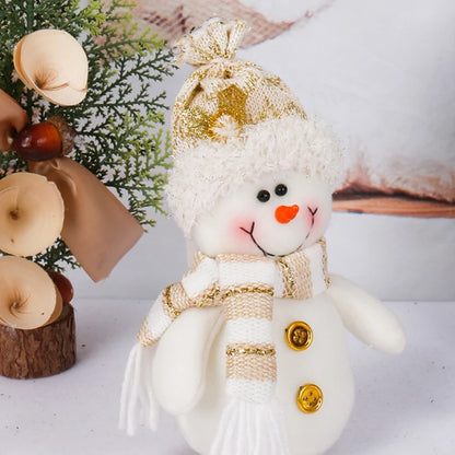 Kerst pop witte kerstman en sneeuwman pluche ornament voor boom en decoratie