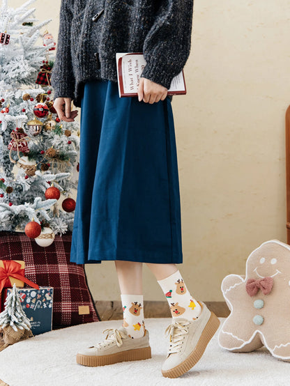 Kerstsokken set dames 4 paar met kerstman, sneeuwpop en dierenmotief