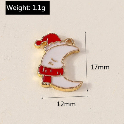Kersthanger voor ketting of armband kerstboom rendier bel sneeuwpop hanger set - 10 stuks