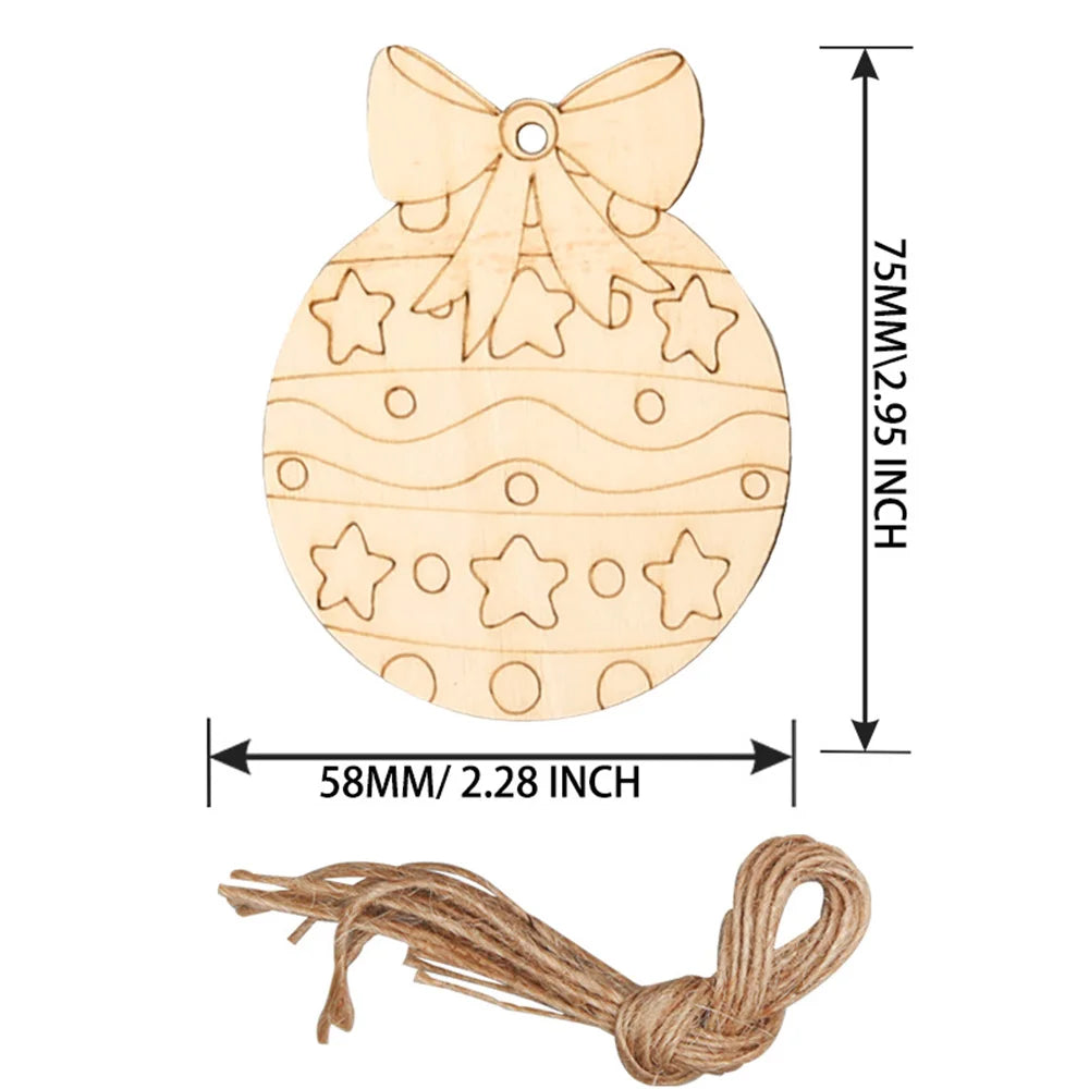 Houten figuur om zelf te schilderen/kleuren – Kerstboom hangornamenten van hout (set)