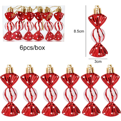 Kerstboom ornament set rood ster sneeuwvlok kerstballen decoratie - 6 stuks