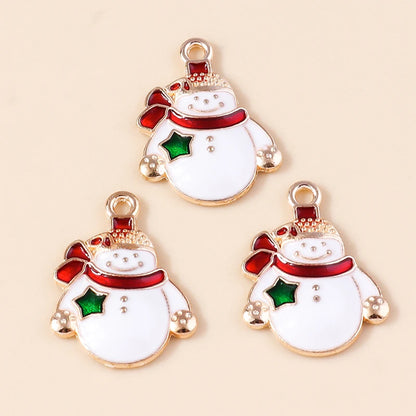 Kersthanger voor ketting of armband sneeuwpop emaille bedels 20 stuks