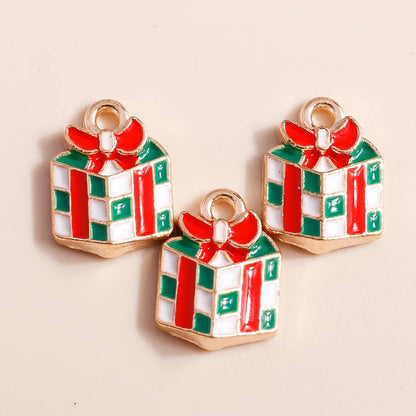 Kerst hangers mix sneeuwpop, Kerstman en meer emaille bedels voor sieraden - 10 stuks