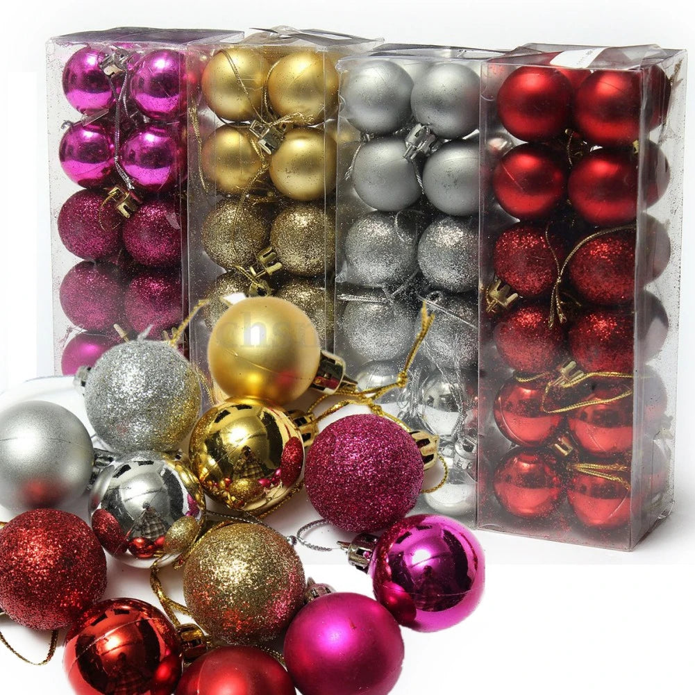 Kerstballen set 24 stuks – Luxe kerstboomversiering in rood en goud
