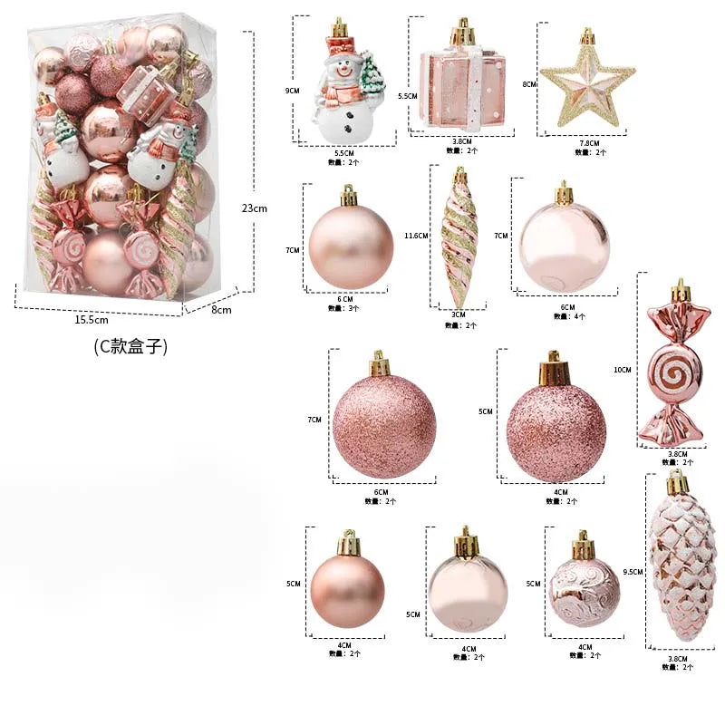 Kerstballen set 20 of 29-delig met zuurstokken, dennenappels en ornamenten