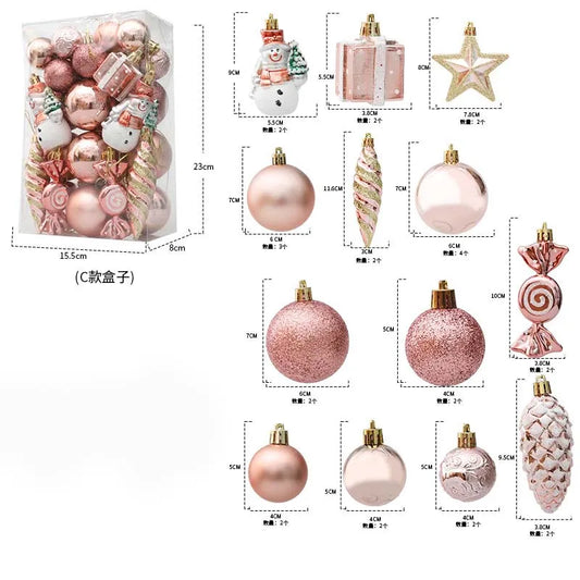 Kerstballen set 20 of 29-delig met zuurstokken, dennenappels en ornamenten