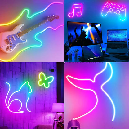 Led strip neon touwverlichting RGB 5/10 meter waterdicht met afstandsbediening