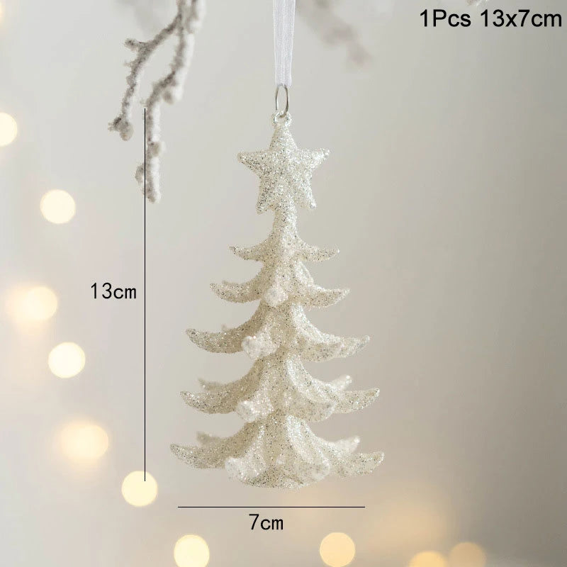 Kerstboom ornament sneeuwvlok engel hert hangdecoratie voor feestdagen