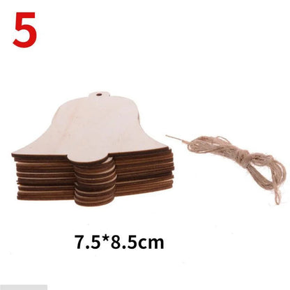 Houten figuur om zelf te schilderen/kleuren – 10 stuks kerstversiering hangers voor boom en feestdecoratie