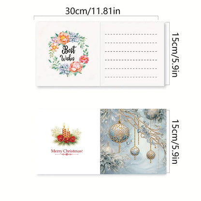 Diamond Painting Kerstkaarten Set - Sneeuwpop Thema (6 stuks)