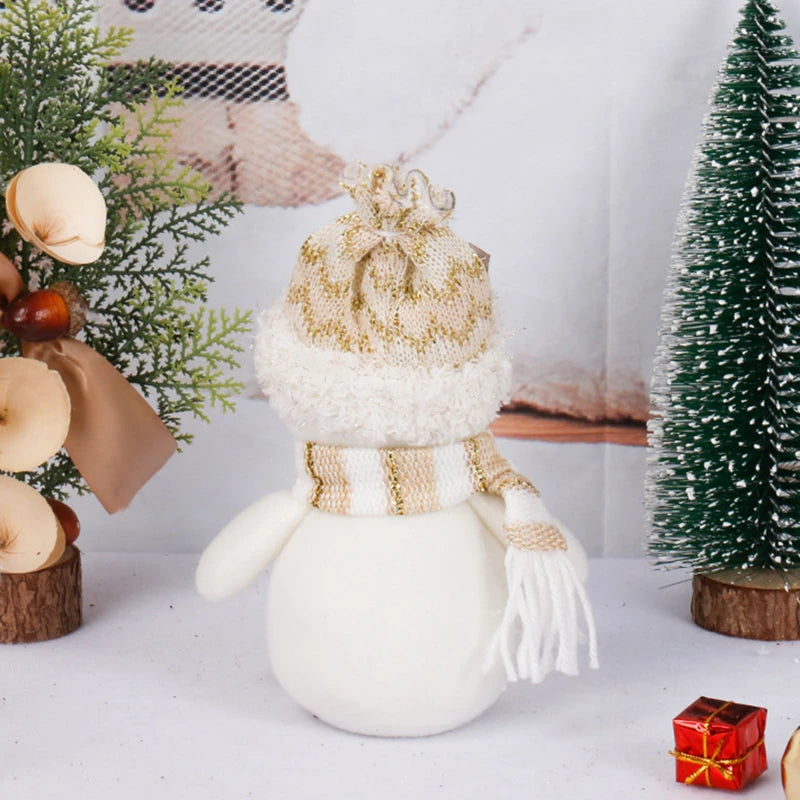 Kerst pop witte kerstman en sneeuwman pluche ornament voor boom en decoratie