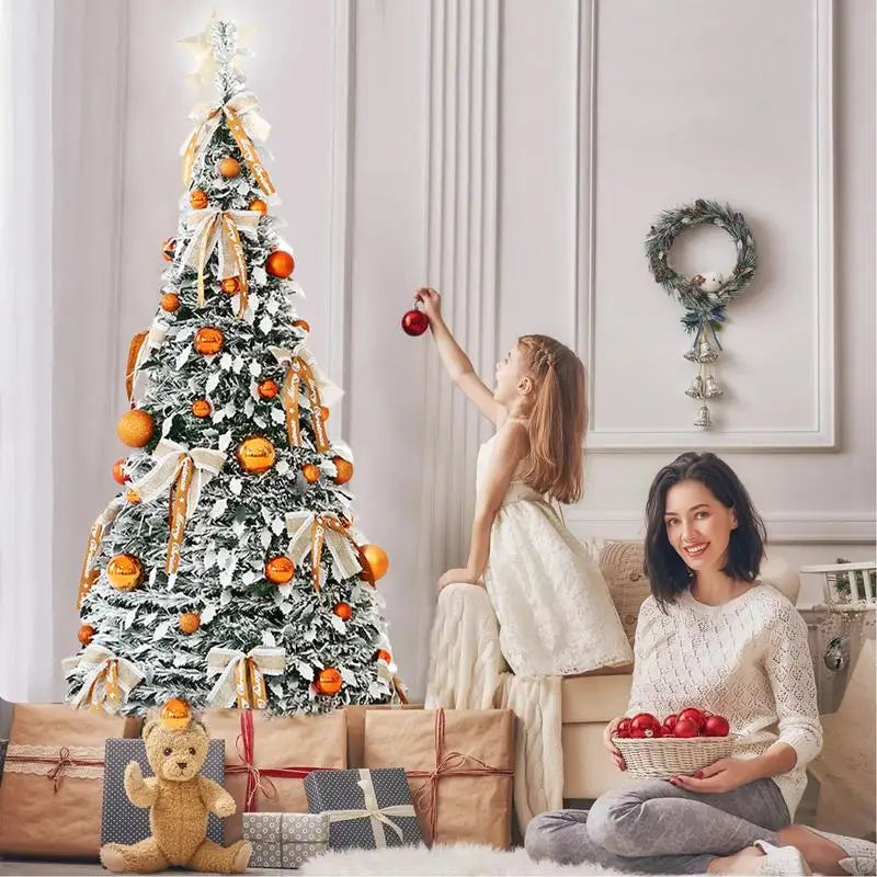 Opvouwbare Kerstboom 150cm met Versiering – Compact & Eenvoudig op te zetten