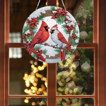 Diamond Painting Kerstkrans raamdecoratie met strass steentjes