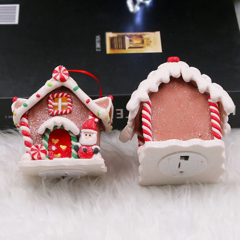 Kerst LED Hanger Peperkoekhuis met sneeuwpop of Kerstman Ornament