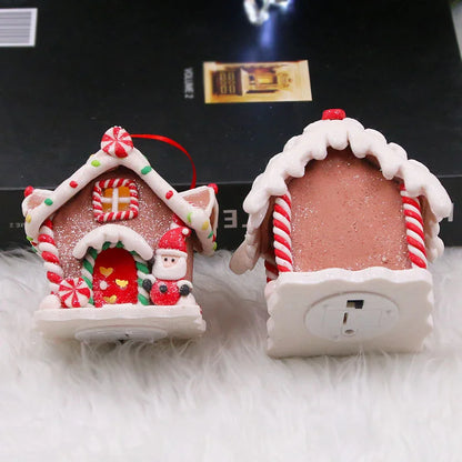 Kerst LED Hanger Peperkoekhuis met sneeuwpop of Kerstman Ornament